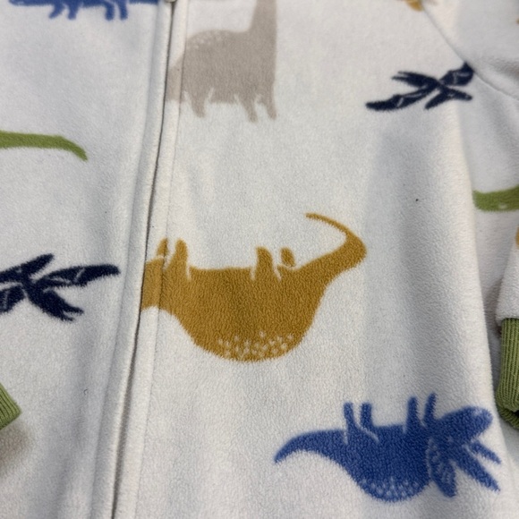 Carter's - 2T - Dinosaur Print Fleece Onesie Sleeper - Picture 2 of 4